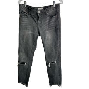 Free People‎ jeans, women's, size 28, black, capri, whisker ripped, high rise